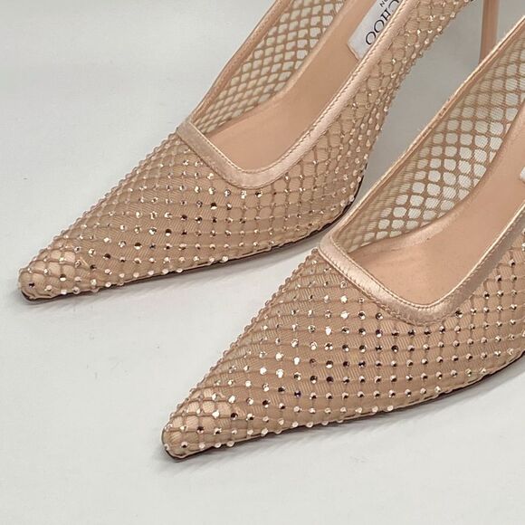 Jimmy Choo Isa 95MM Crystal-Embellished Mesh Pumps size 39 - Picture 6 of 13